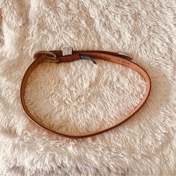 Brighton Vintage Leather Belt with Silver Accents - Picture 8 of 12